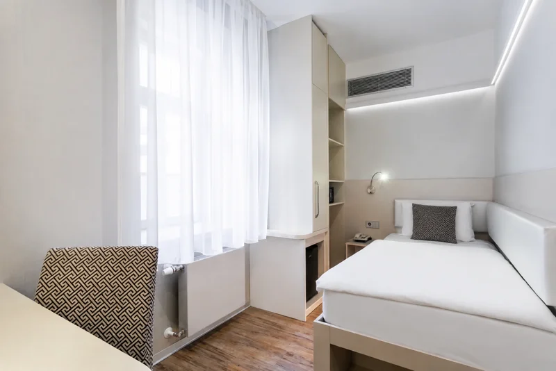 Jednolůžkový pokoj v Hotelu Ametyst Praha